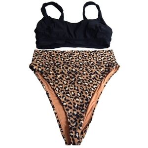 Aerie High Cut Cheeky Leopard Bikini